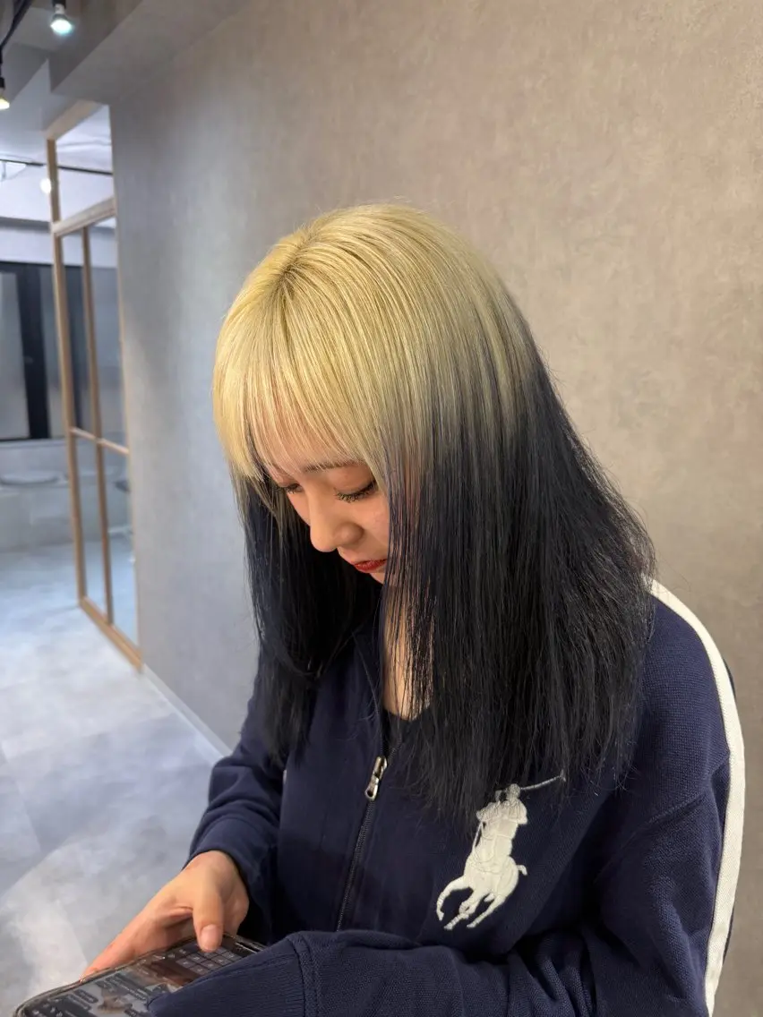 カラー 抜きっぱなしブロンド ブロンド ブルーカラー ヘアカラー ハイトーン/ Runa⟡.·のヘアスタイル
