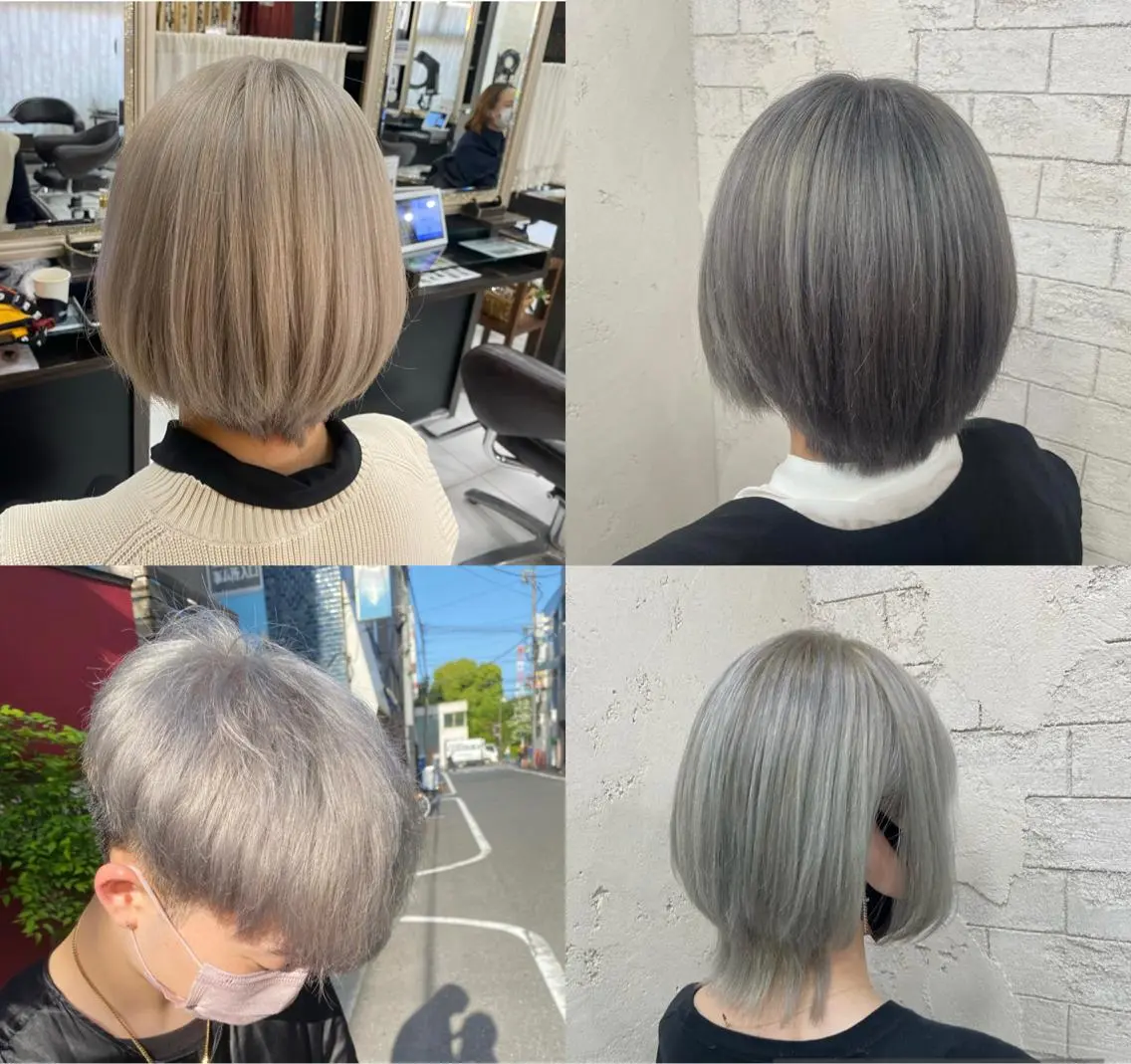 ミディアム カラー メンズ ヘアカラー トリートメント グレージュ達人/赤み 消し/ブリーチ/岩崎のヘアスタイル