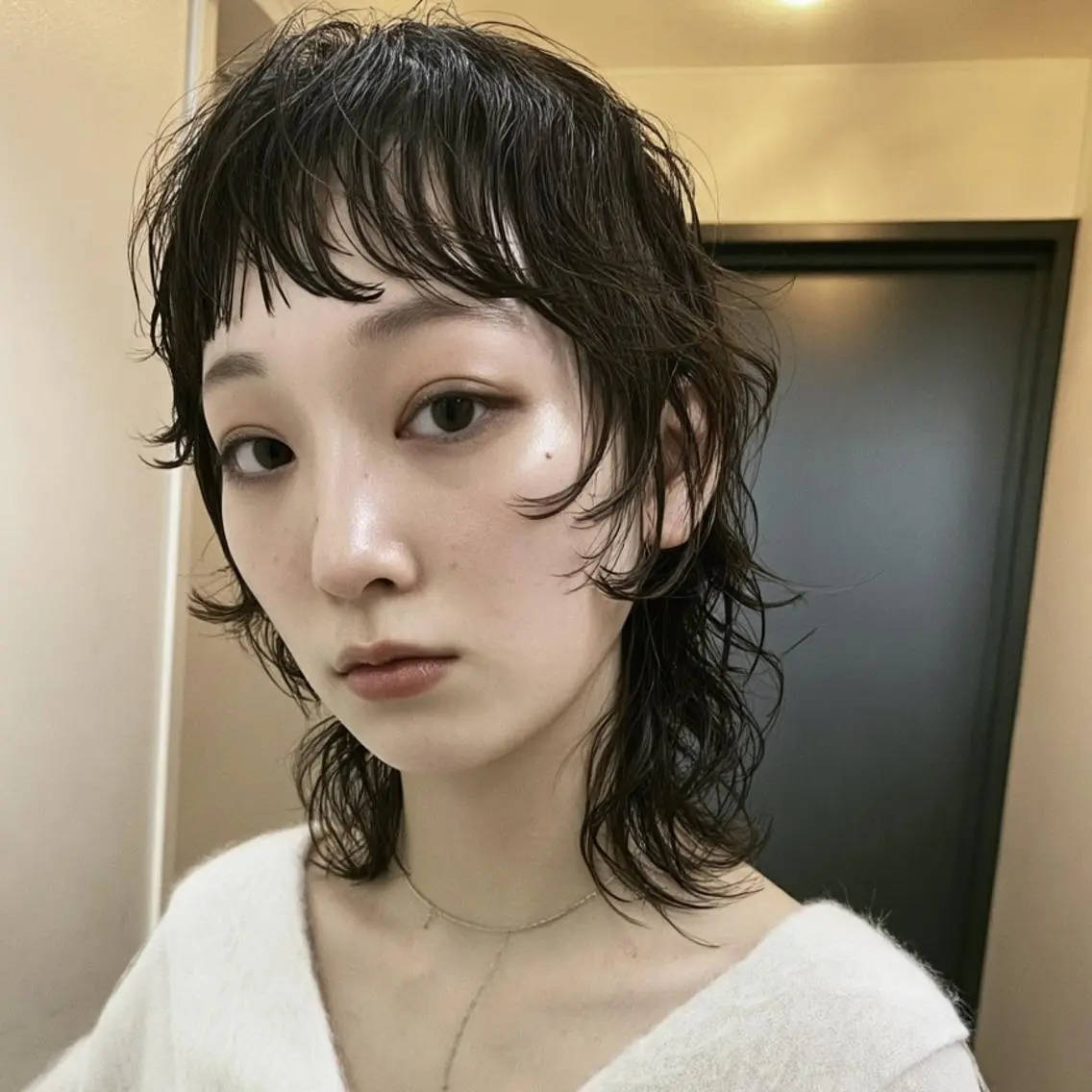 ミディアム パーマ パーマ ハイトーン/表参道 ミウのヘアスタイル