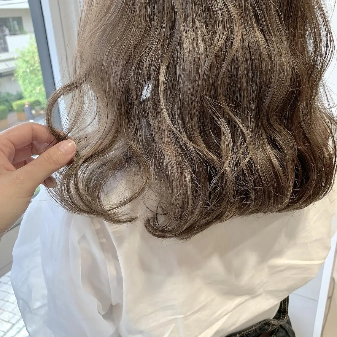 🕊️【🤍透明感抜群🤍】Wカラー&シルクトリートメント（全頭orリタッチ）🧺の写真