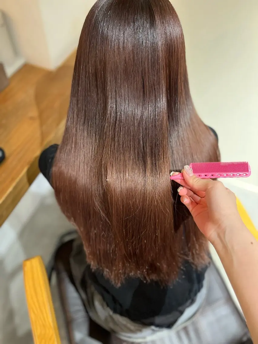 ロング 縮毛矯正 カット 縮毛矯正 トリートメント 塩川ももこ/ 自然な縮毛矯正のヘアスタイル