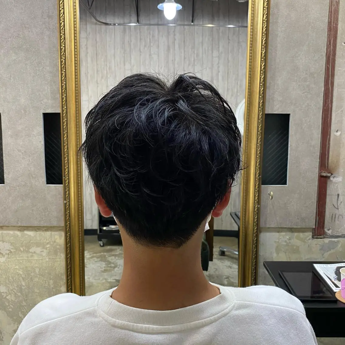 ミディアム パーマ メンズ 勝河 怜楊のヘアスタイル