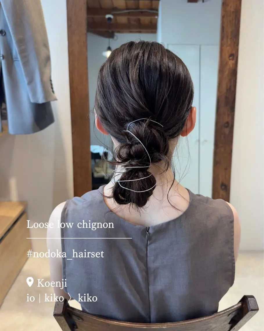 セミロング ヘアアレンジ ヘアセット お呼ばれセット🕊️ 高円寺/太田和のヘアスタイル