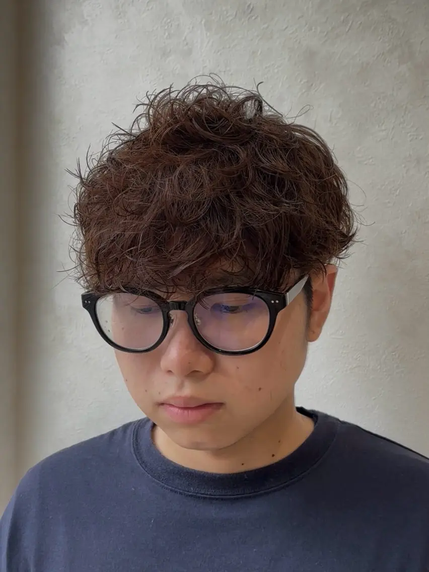 パーマ メンズ 藤井 楓のヘアスタイル