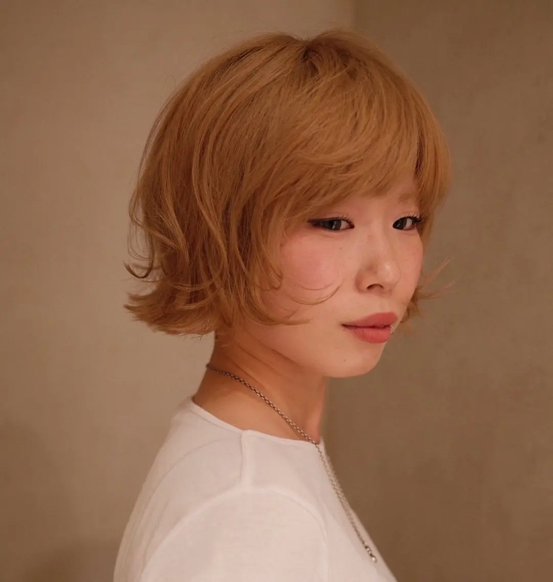 ショート ヘアカラー 🤎韓国レイヤー／ 小顔カット／Yuzuのヘアスタイル