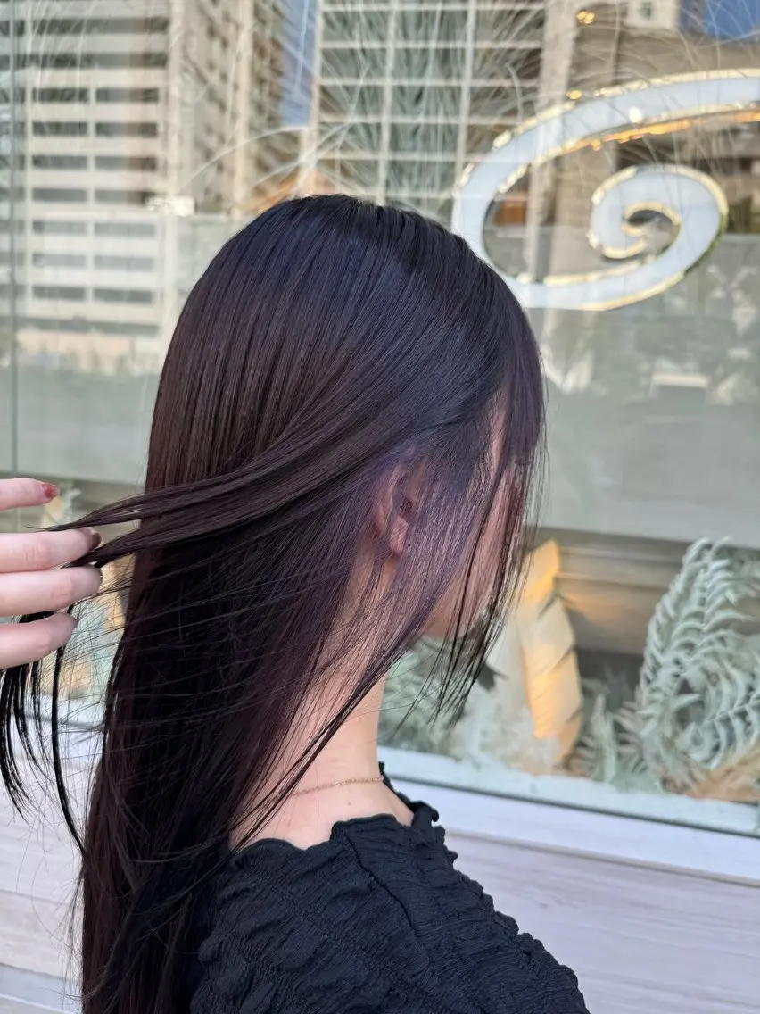 ロング カラー ブリーチ ラベンダーカラー 堀江美容室 千晶のヘアスタイル