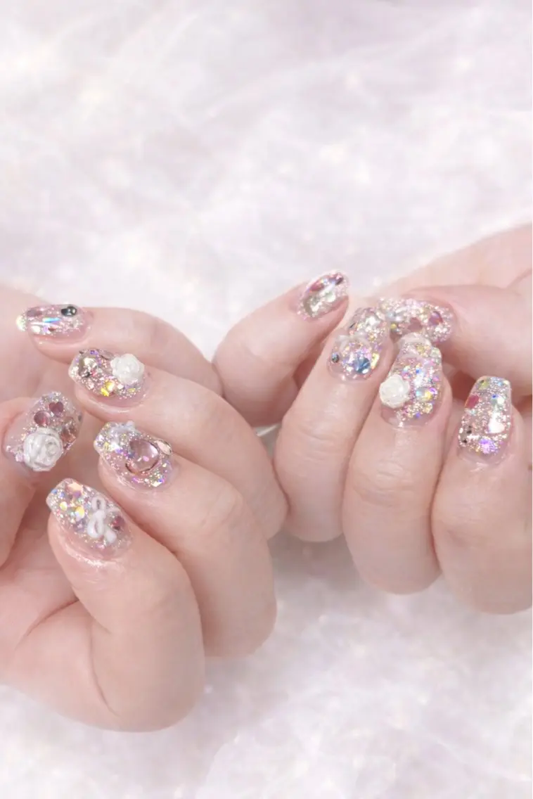 ネイル キラキラネイル ラメ(グリッター) ピンク 春ネイル nailist yuiのネイルデザイン