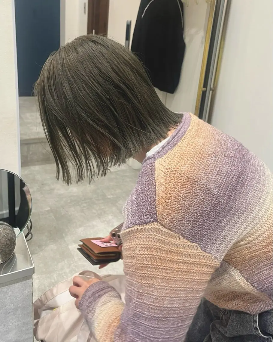 カット+透明感ベールカラー+髪質改善アライブトリートメントの写真
