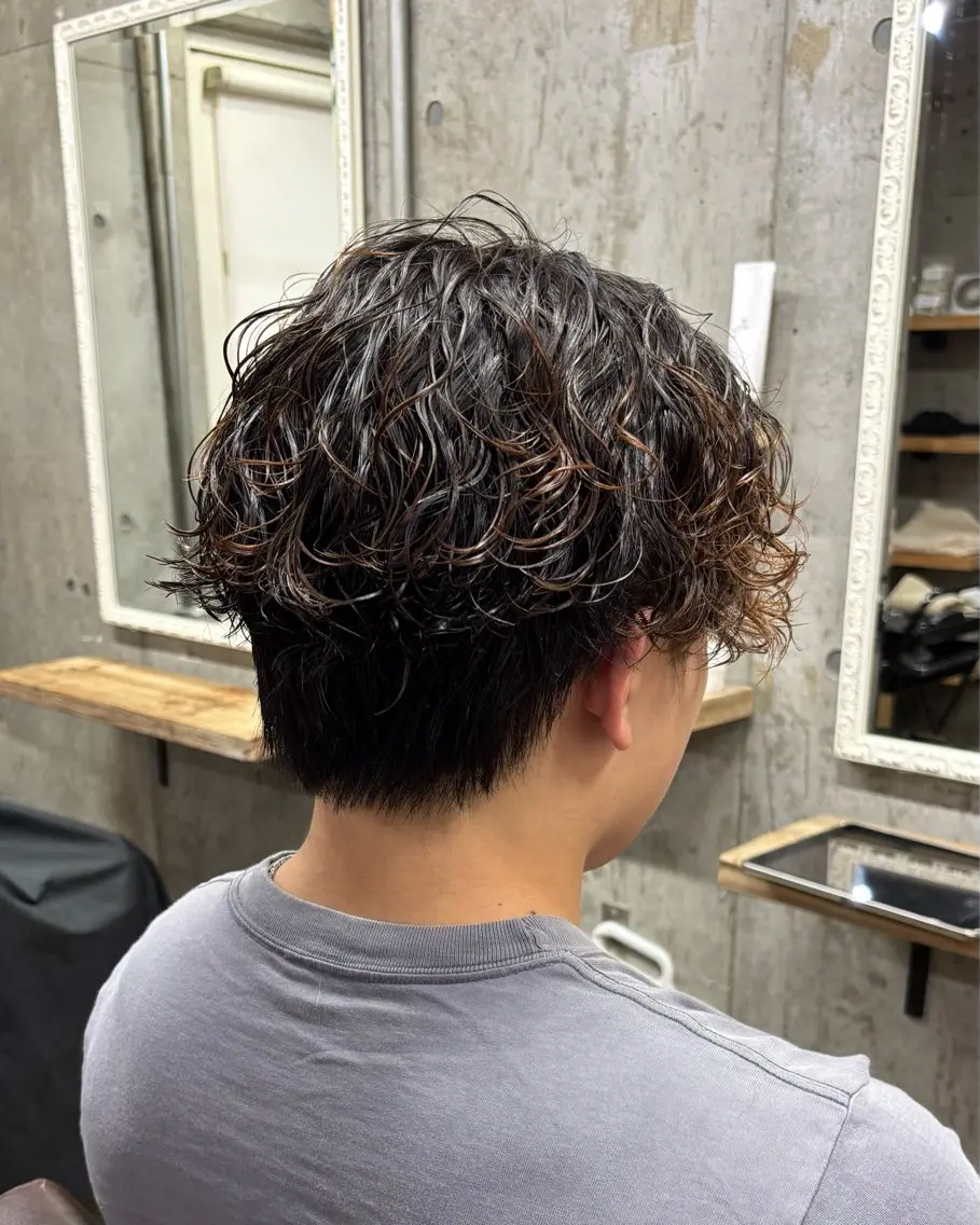 ミディアム パーマ メンズ 波巻きパーマ カット パーマ メンズパーマ /マッシュ/ヨシダのヘアスタイル
