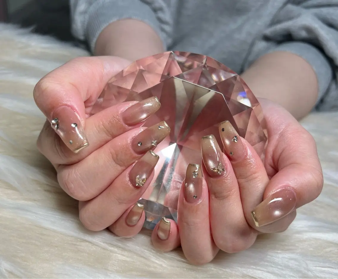 ネイル 長さ出し フレンチネイル ジェルネイル グラデーション 韓国ネイル ハンドネイル Nail&eye Belire 新宿のネイルデザイン