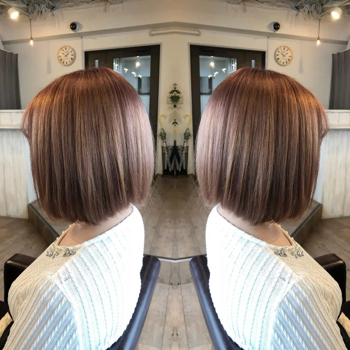 ショート カラー グレージュ ピンクカラー 美髪・艶髪特化美容師 RYOJIのヘアスタイル