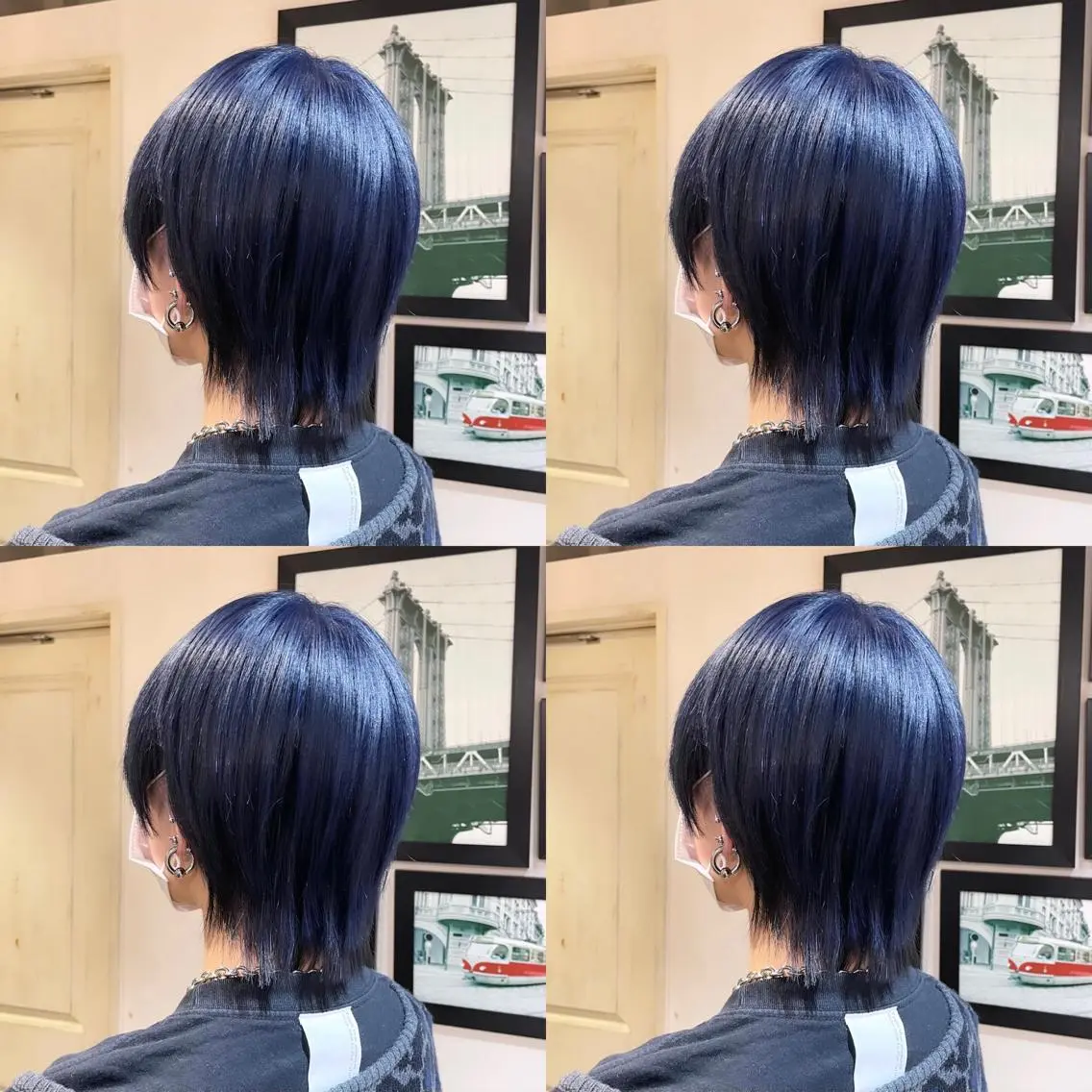 ショート カラー ネイビーカラー ウルフカット 🌟トップデザイナー 高橋🌟のヘアスタイル