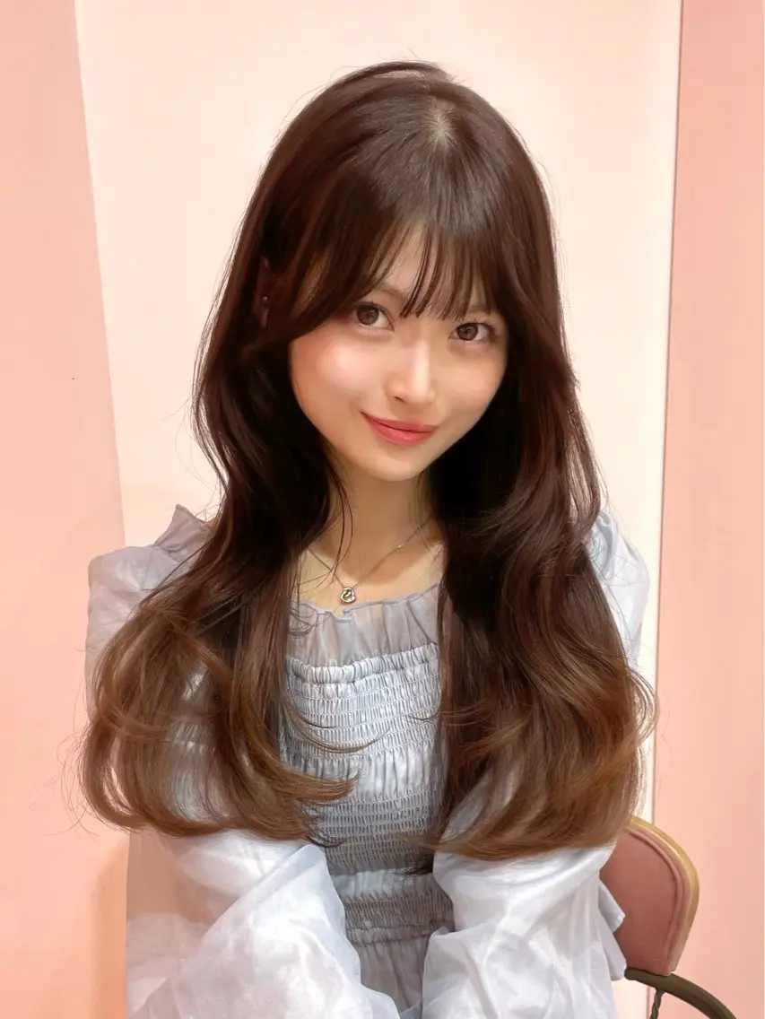 セミロング カラー ベージュカラー ブリーチ ブラウンカラー チョコレートブラウン 透明感カラー 渋谷/韓国ヘア/ 顔まわり♡Ayakaのヘアスタイル