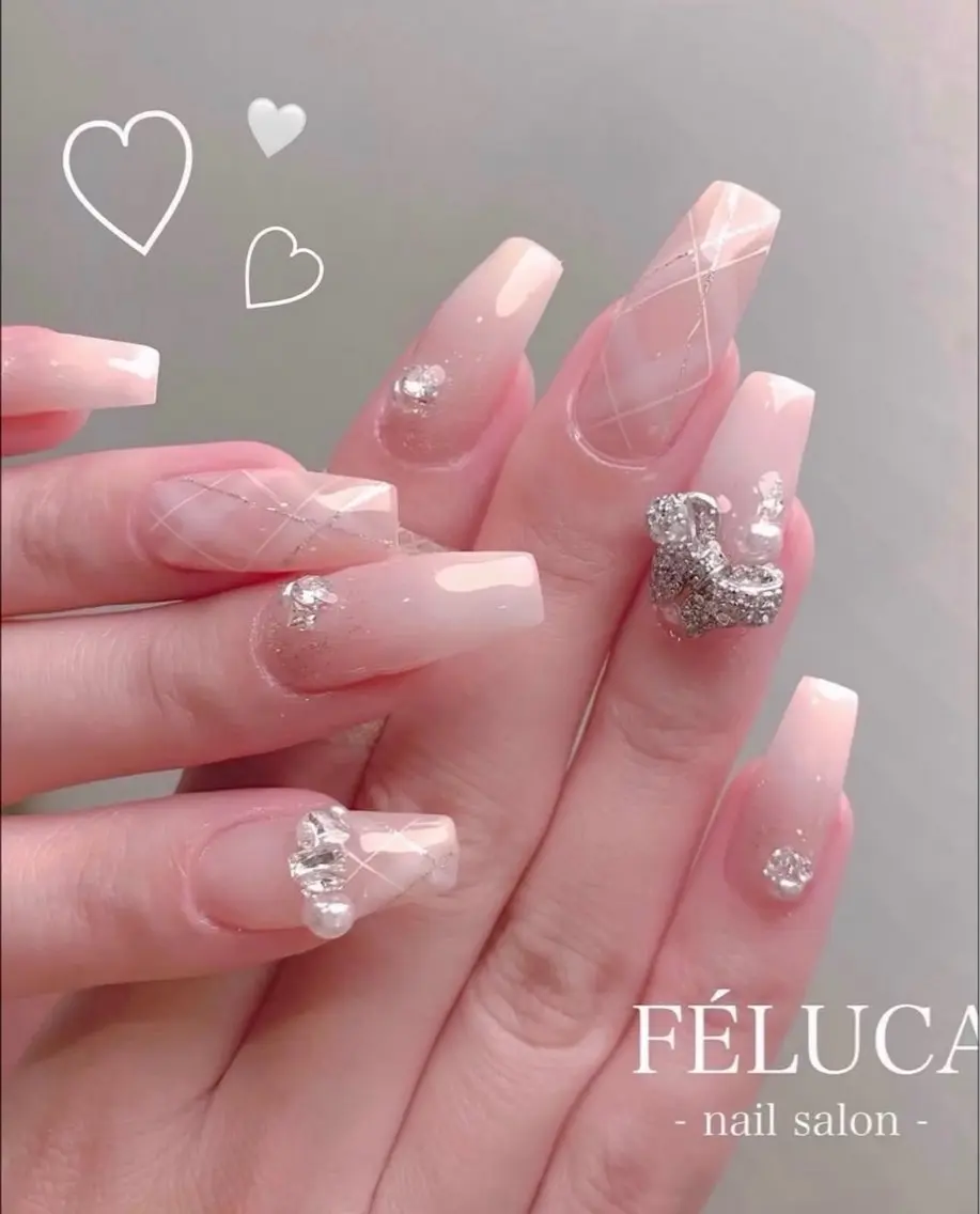 ネイル チークネイル ツイードネイル ワンホンネイル 冬ネイル ハンドネイル FELUCA rinaのネイルデザイン