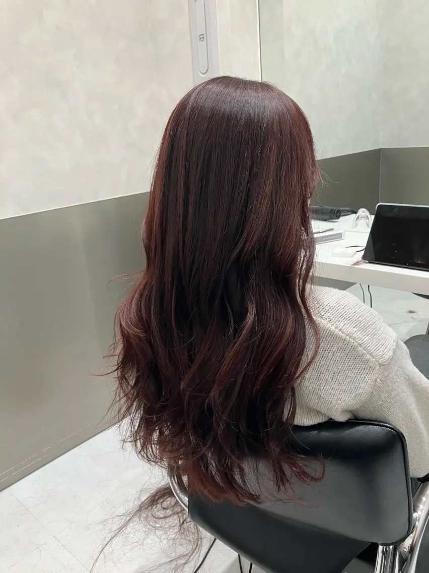 ロング カラー カット ヘアカラー トリートメント 💖ブリーチなし透明 感💖ASAHIのヘアスタイル