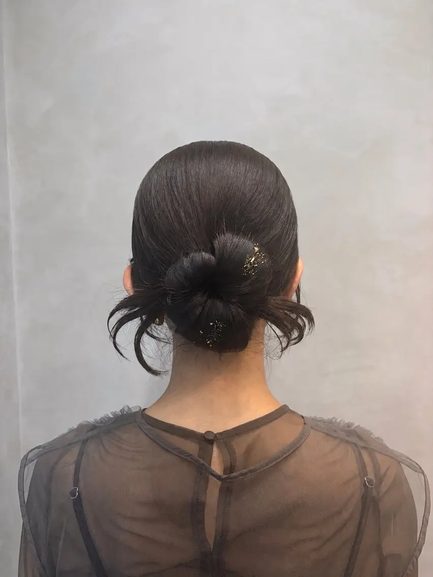 セミロング 卒業式のヘアスタイル 韓国風ヘア 浴衣 推し活アレンジ🎀艶 カラー🫧nanoのヘアスタイル