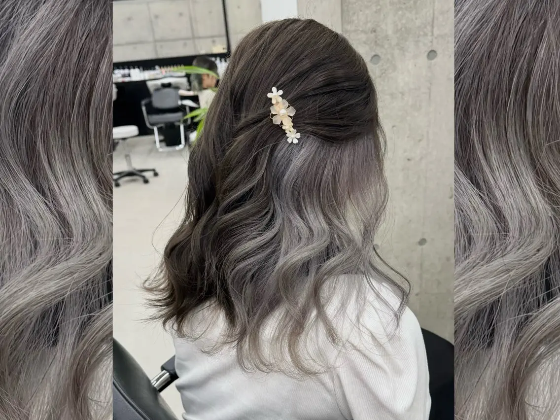 セミロング カラー ヘアカラー 齋藤 梨乃のヘアスタイル