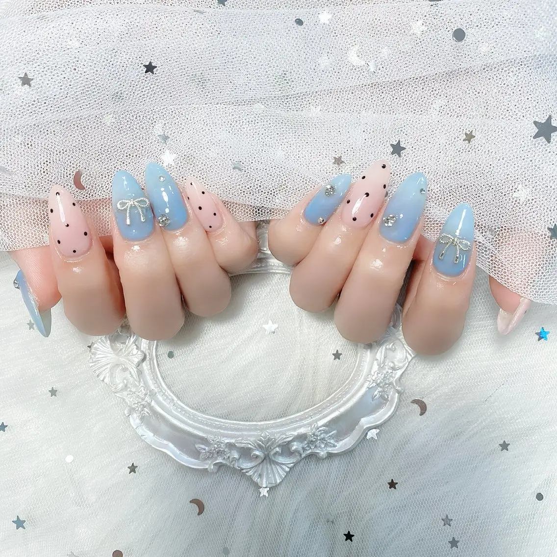 ネイル チークネイル 長さ出し フレンチネイル ジェルネイル グラデーション ハンドネイル THANHTHANH NAILのネイルデザイン