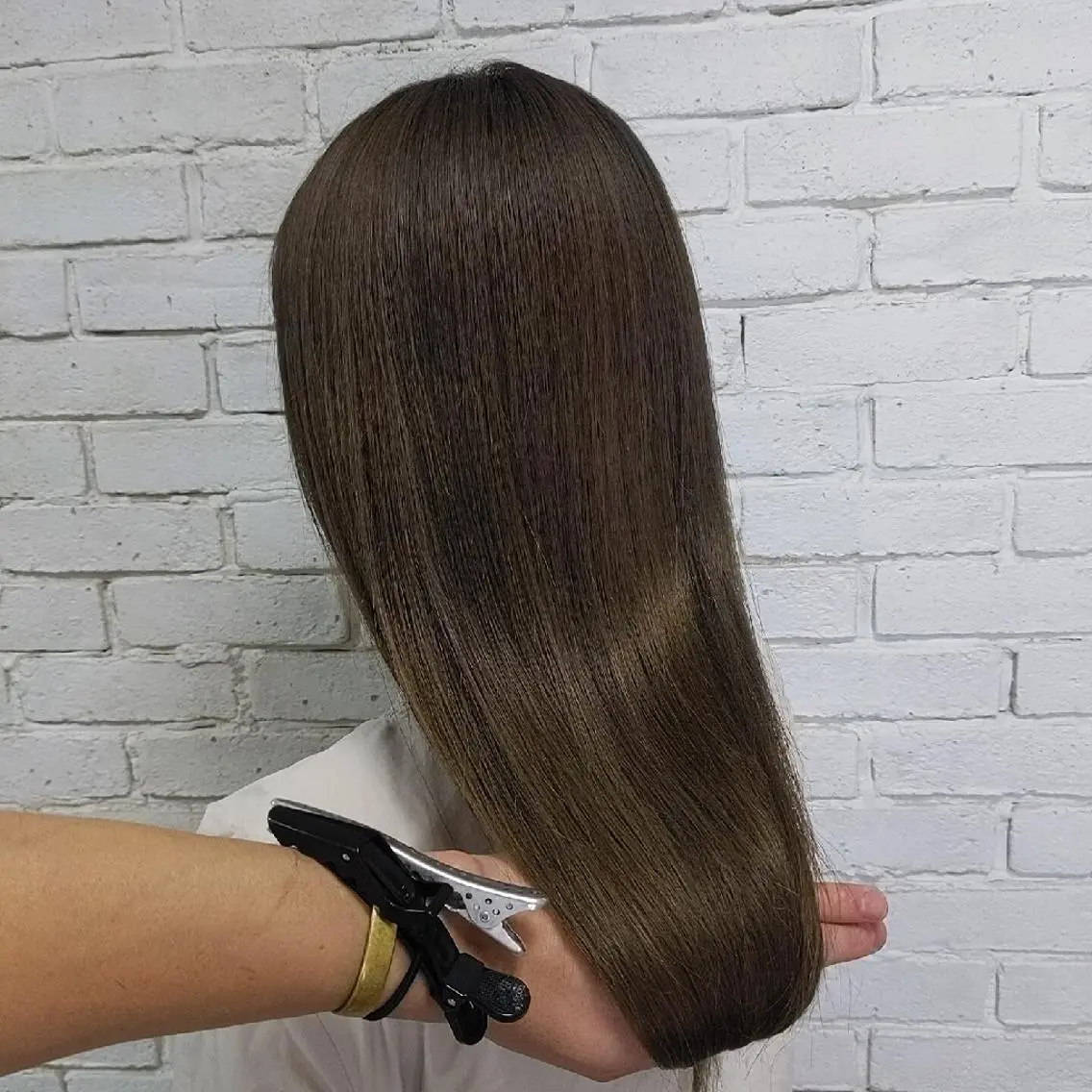 カラー セミロング グレージュ カット ヘアカラー トリートメント nameless髪質 改善ブリーチ心斎橋のヘアスタイル