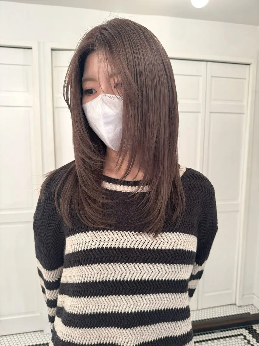 カラー ヘアカラー ブリーチカラー🎀 韓国風/寺門美優のヘアスタイル