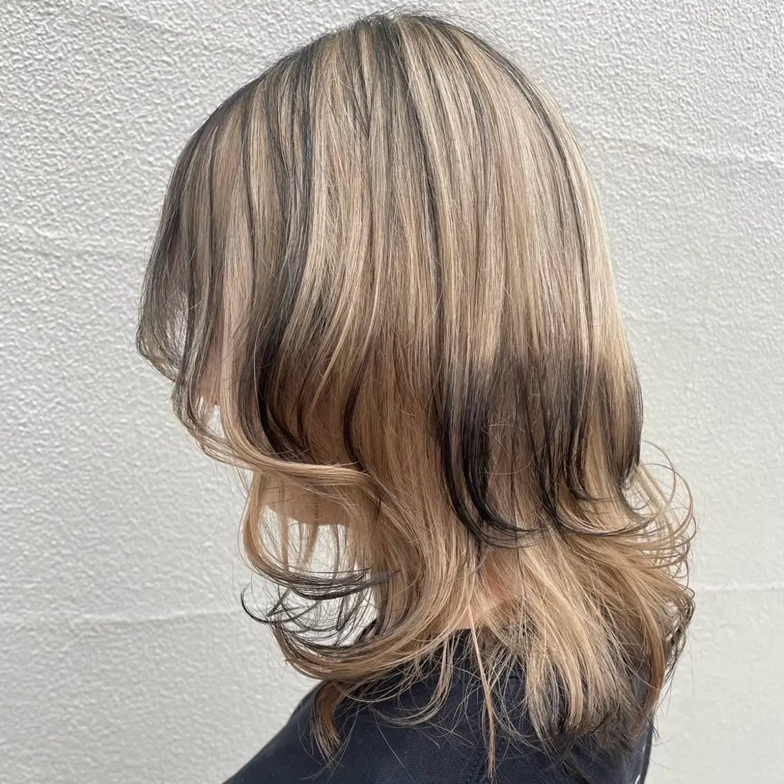 ミディアム カラー ヘアカラー 富田 実桜のヘアスタイル