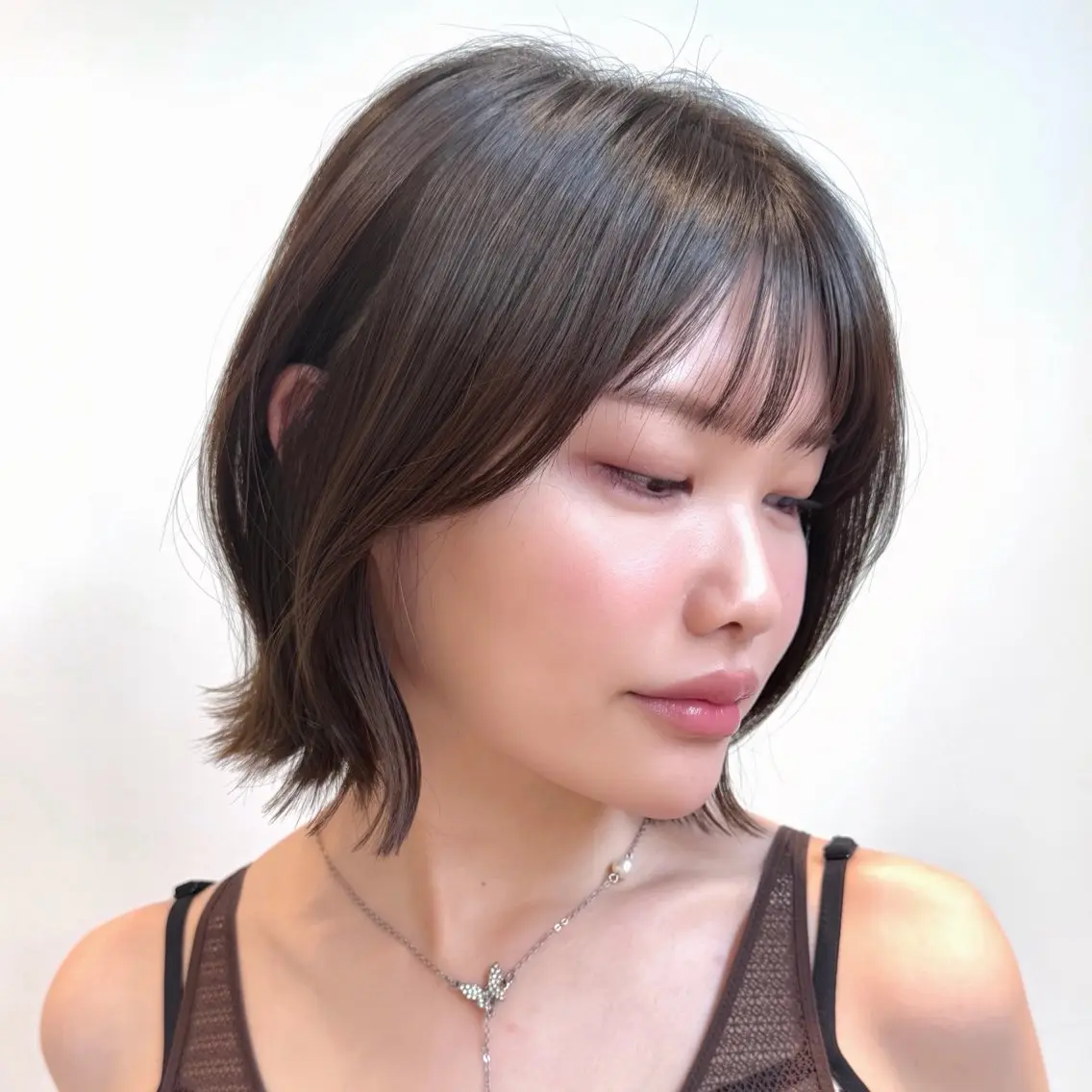 ショート カット ヘアカラー トリートメント 韓国/くびれミディ/ ボブレイヤー/千純のヘアスタイル
