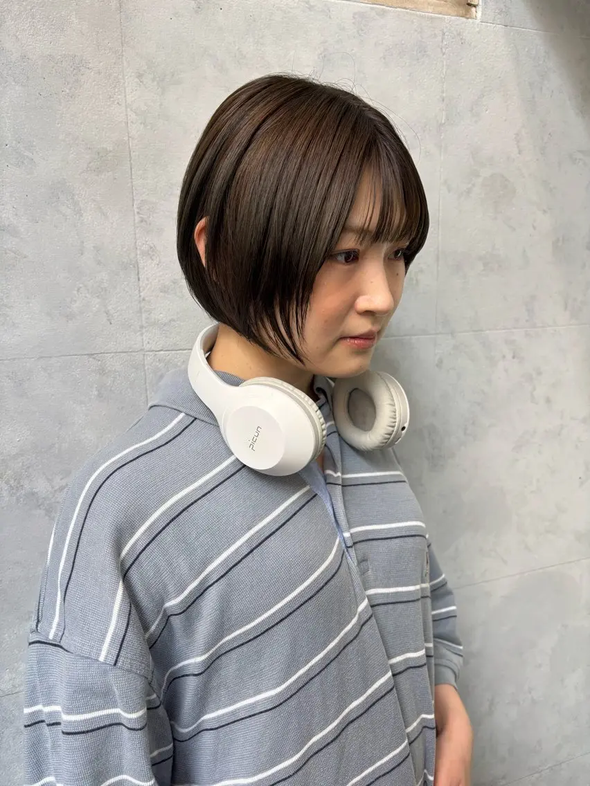 ショート ボブ 伸ばしかけ カット ヘアカラー トリートメント ボブ×レイヤーカット 透明感カラー/Fuuのヘアスタイル