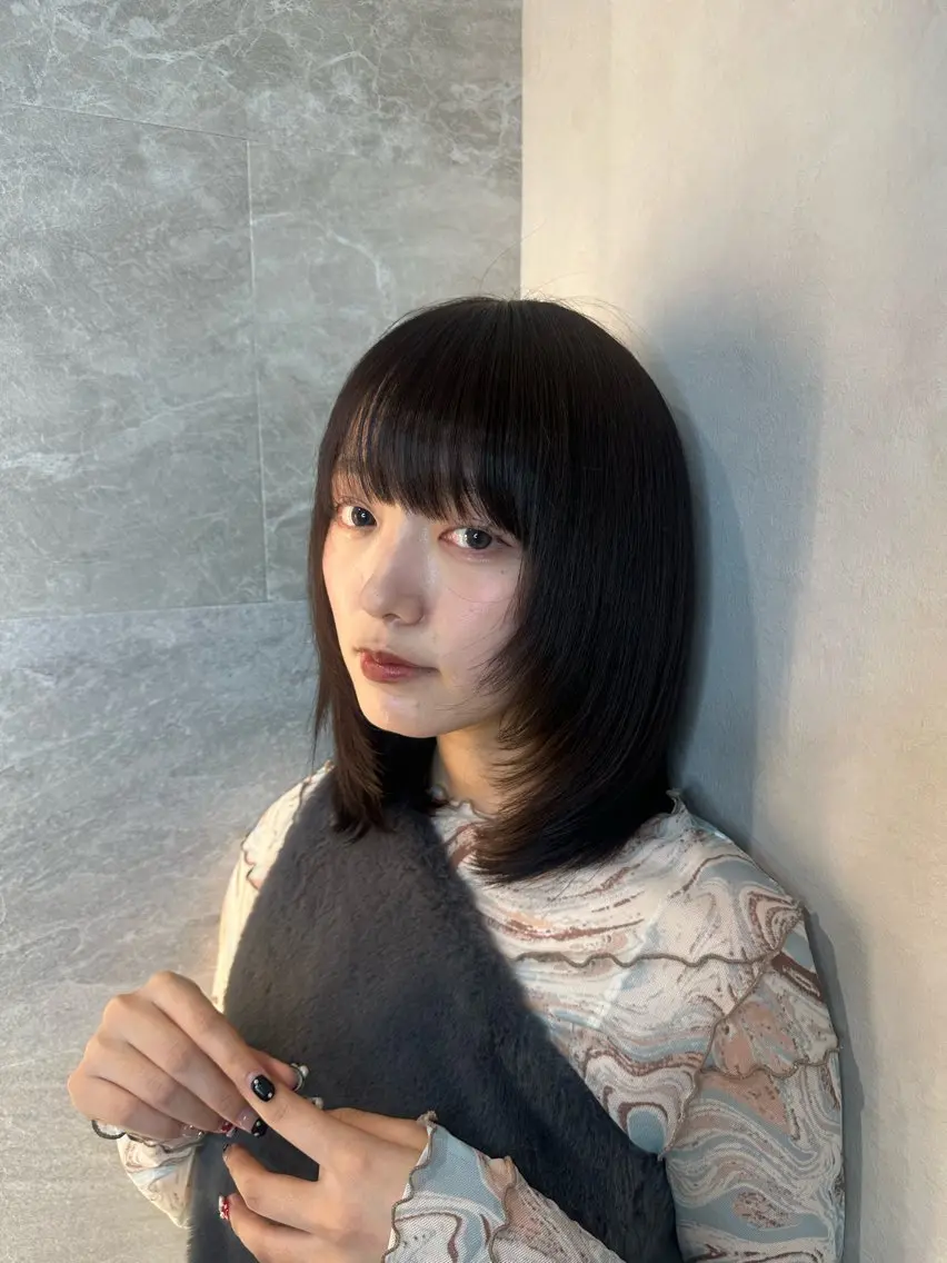 セミロング ボブ レイヤーカット カット ヘアカラー 🌙縮毛矯正/上品 カラー/芦川優磨のヘアスタイル