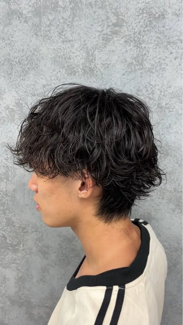 パーマ メンズ カット ✅シャドウ/フェザー パーマメンズりつきのヘアスタイル