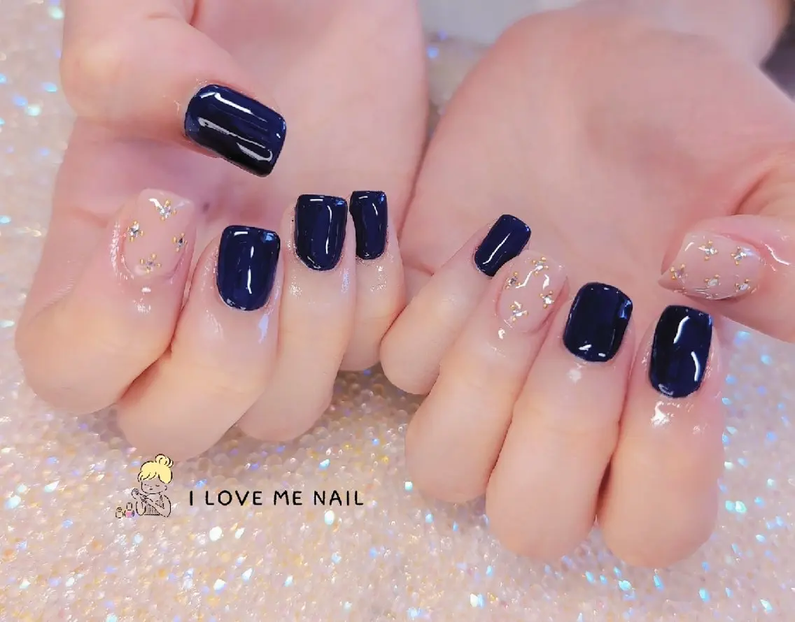 ネイル 長さ出し ハート 韓国ネイル マグネットネイル ニュアンスネイル I LOVE ME NAIL.｡.:*♡のネイルデザイン