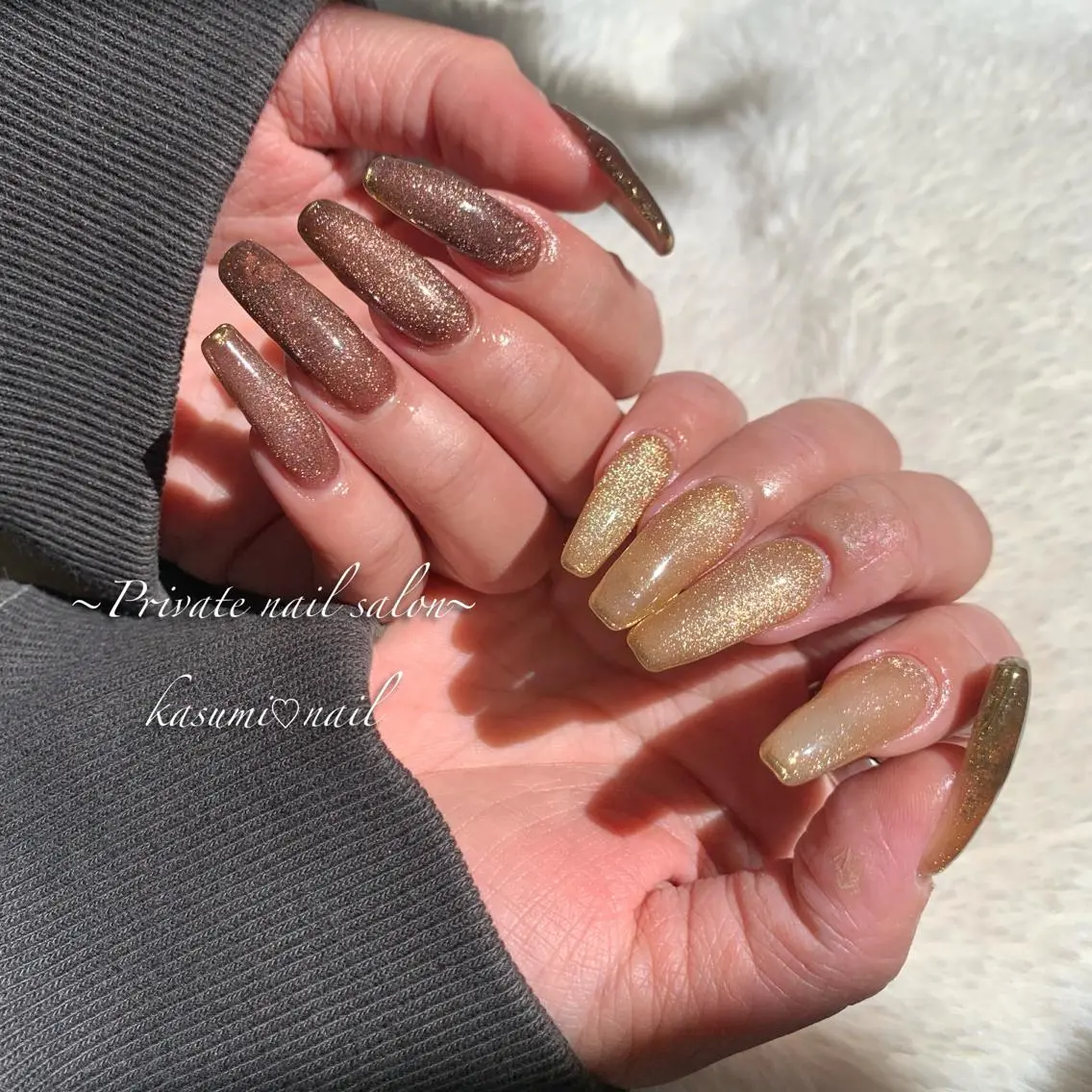 ネイル アートネイル ラメ(グリッター) マグネットネイル ミラーネイル 持ち込み KASUMI♡ Nailのネイルデザイン