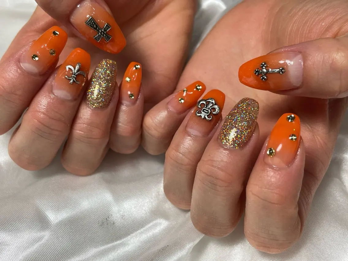 ネイル オレンジ chipi nailのネイルデザイン