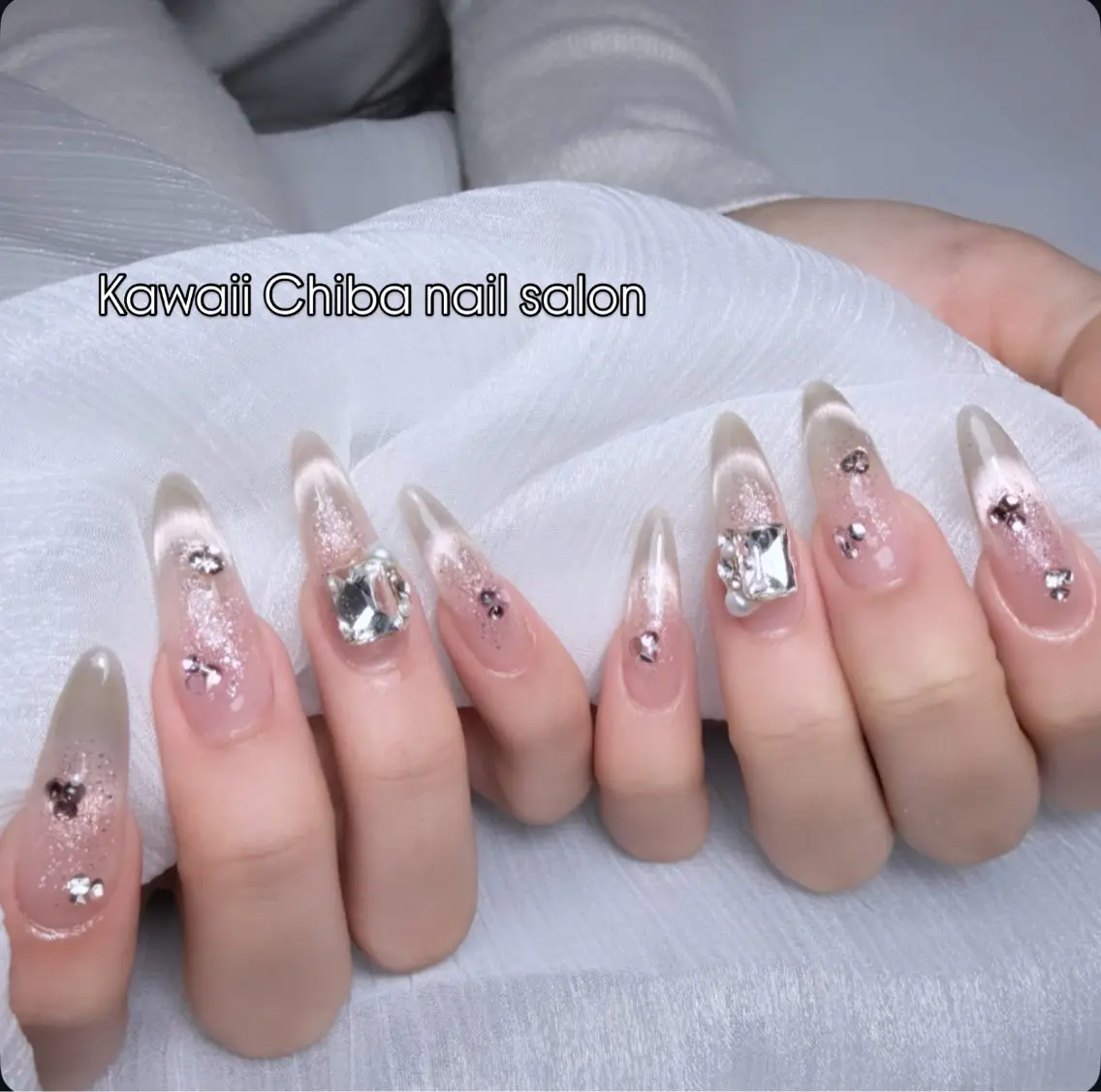 ネイル アートネイル 桜ネイル フラワーネイル ジェルネイル ガーリー ハンドネイル ハンドケア Kawaii Chiba nailのネイルデザイン