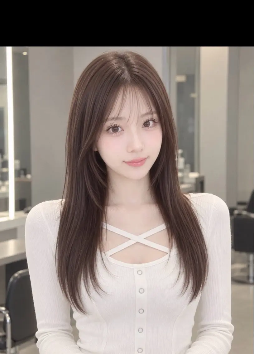 ロング くびれヘア 顔周りカット ハッシュカット 髪質改善 韓国風ヘア カット ヘアカラー トリートメント 渋谷/髪質改善🫧 韓国/レイヤー/会田のヘアスタイル