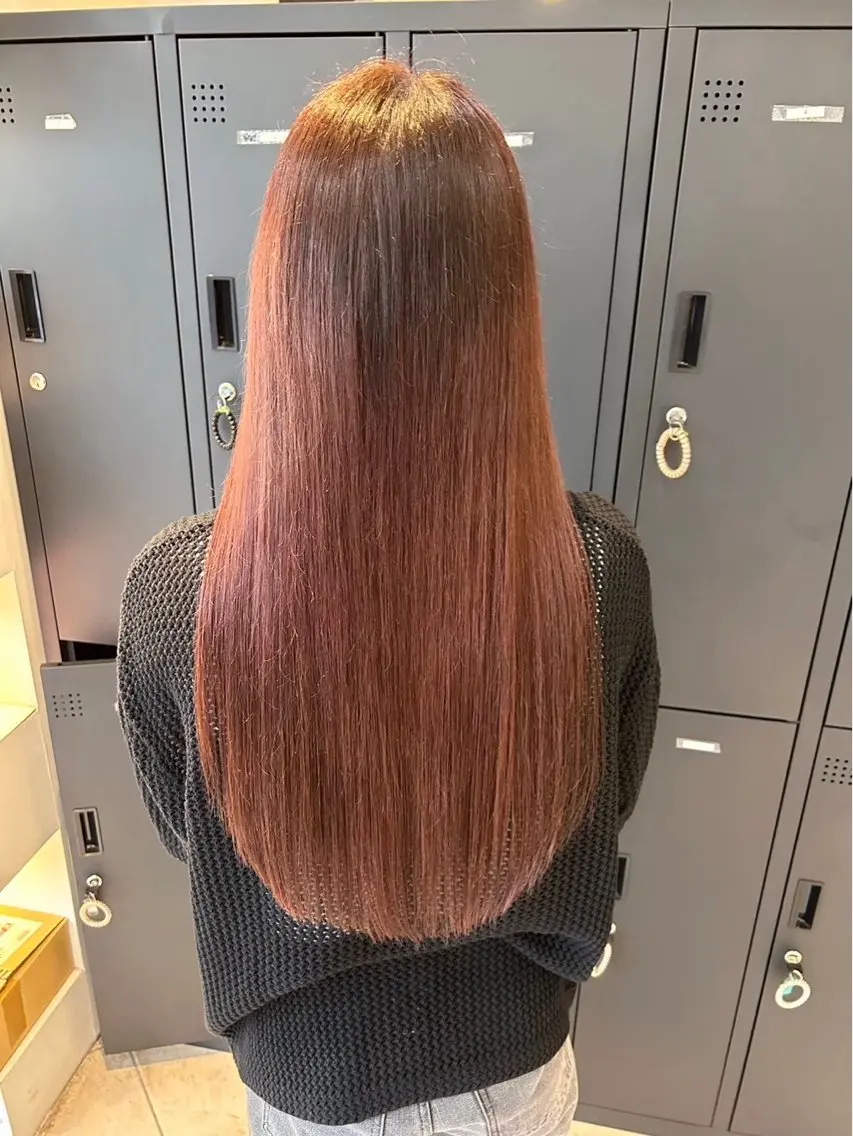 カラー うる艶＆縮毛矯正 ⟡.·小林理菜⟡.·のヘアスタイル