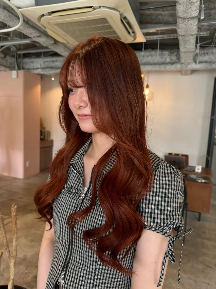 ロング カラー オレンジ ヘアカラー Miyu .のヘアスタイル