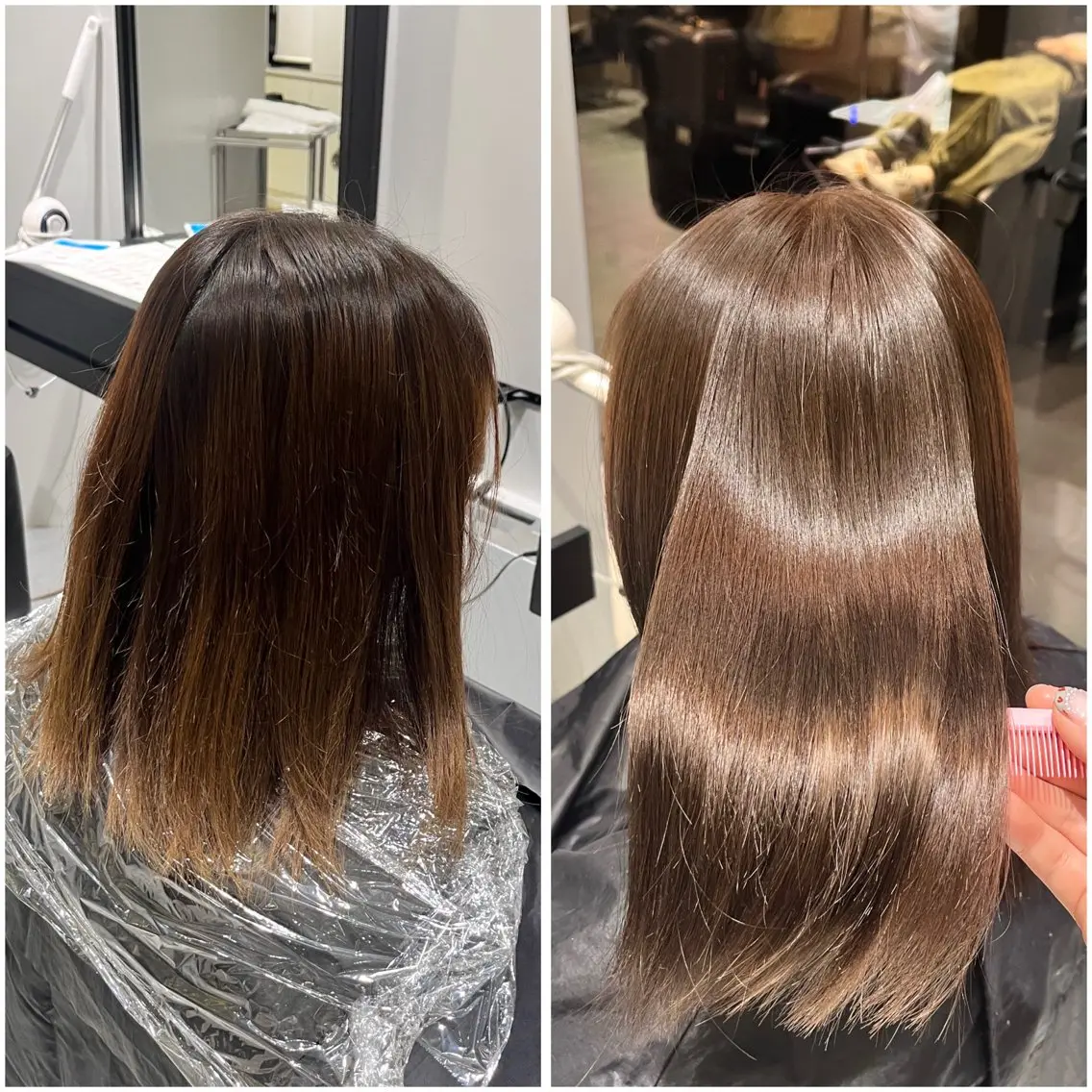 ミディアム トリートメント 酸熱トリートメント 山下 とよかのヘアスタイル