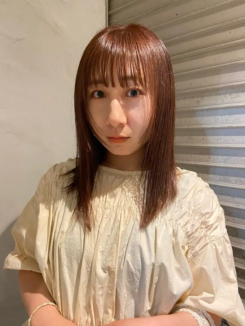 セミロング カラー ヘアカラー kai🐇透明感 カラー/レイヤーのヘアスタイル
