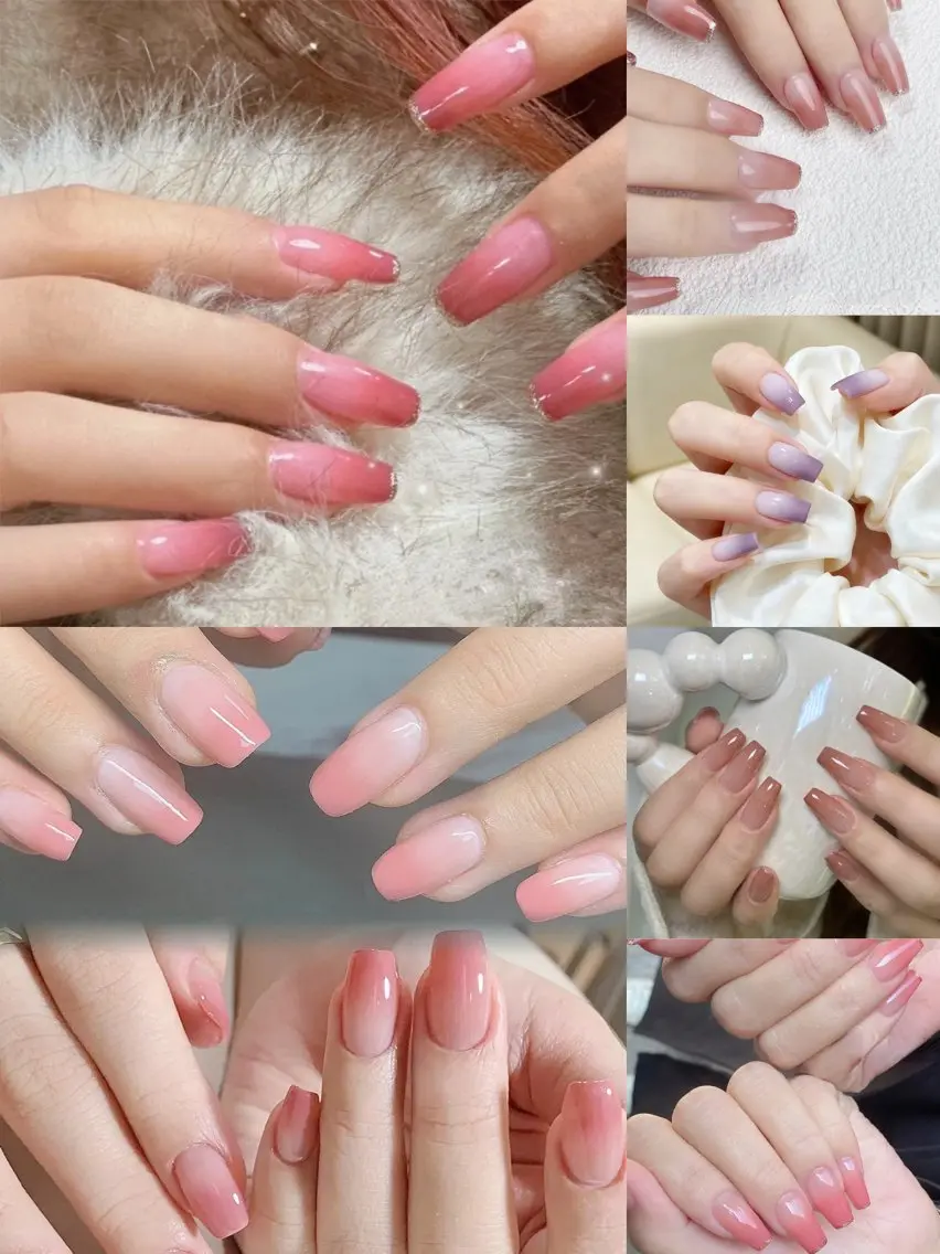 👑🉐大人気カラーグラデーション+10本線入り（ベースあり）¥5980円（ソフトジェルオフ無料）の写真