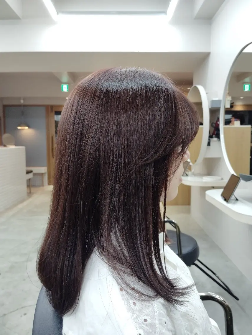 カラー ブラウンカラー レッドカラー 今岸 寛子のヘアスタイル