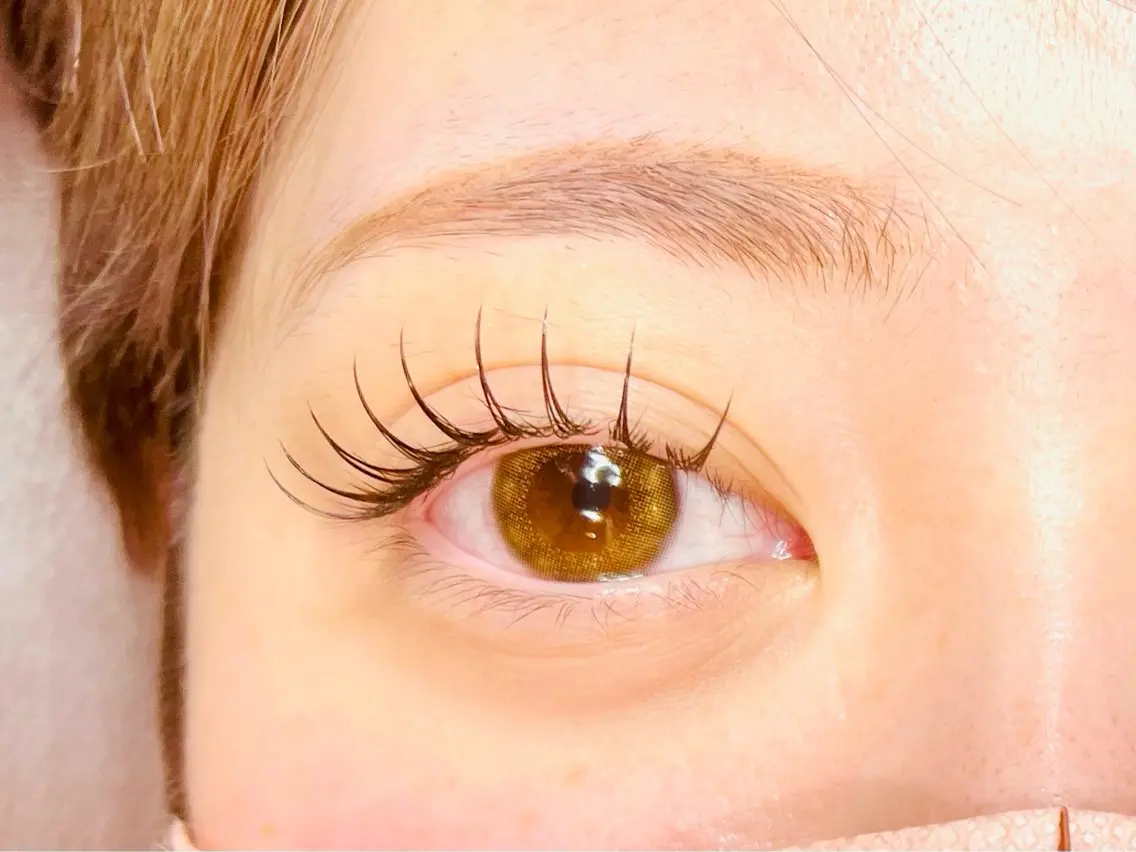 【ミニモ限定】LEDフラットラッシュ 100本+眉スタイリング(wax&間引き、メイク無し)の写真