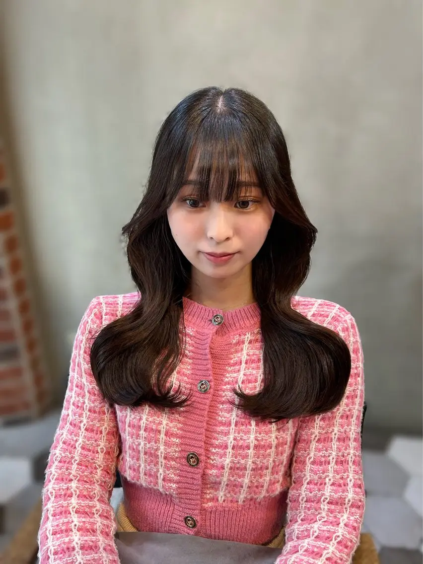 ロング ninaアイドル前髪 ×透明感🎀のヘアスタイル