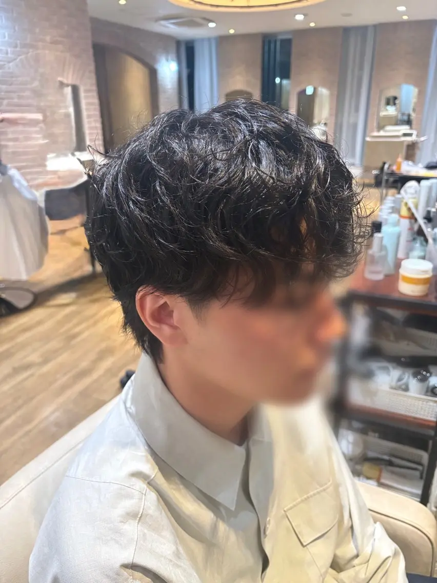 メンズカット+ハードパーマ(ツイスト、スパイラル、波)+炭酸洗浄の写真