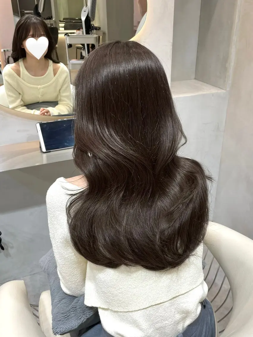 セミロング カラー 縮毛矯正ブリーチなし 🍒❤ゆうきのヘアスタイル