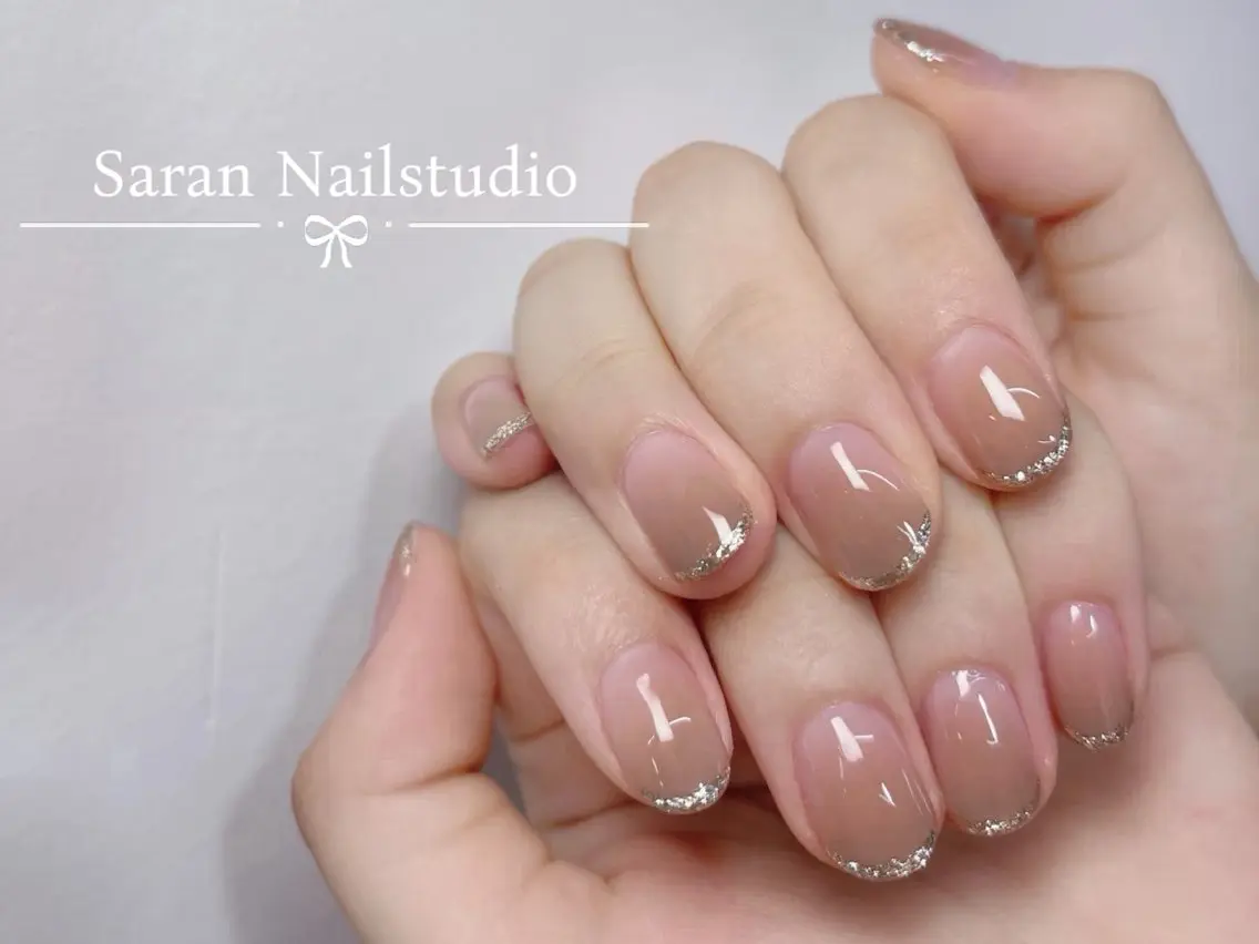 ネイル チークネイル 長さ出し フットネイル フレンチネイル ジェルネイル ハンドネイル Saran Nailstudioのネイルデザイン