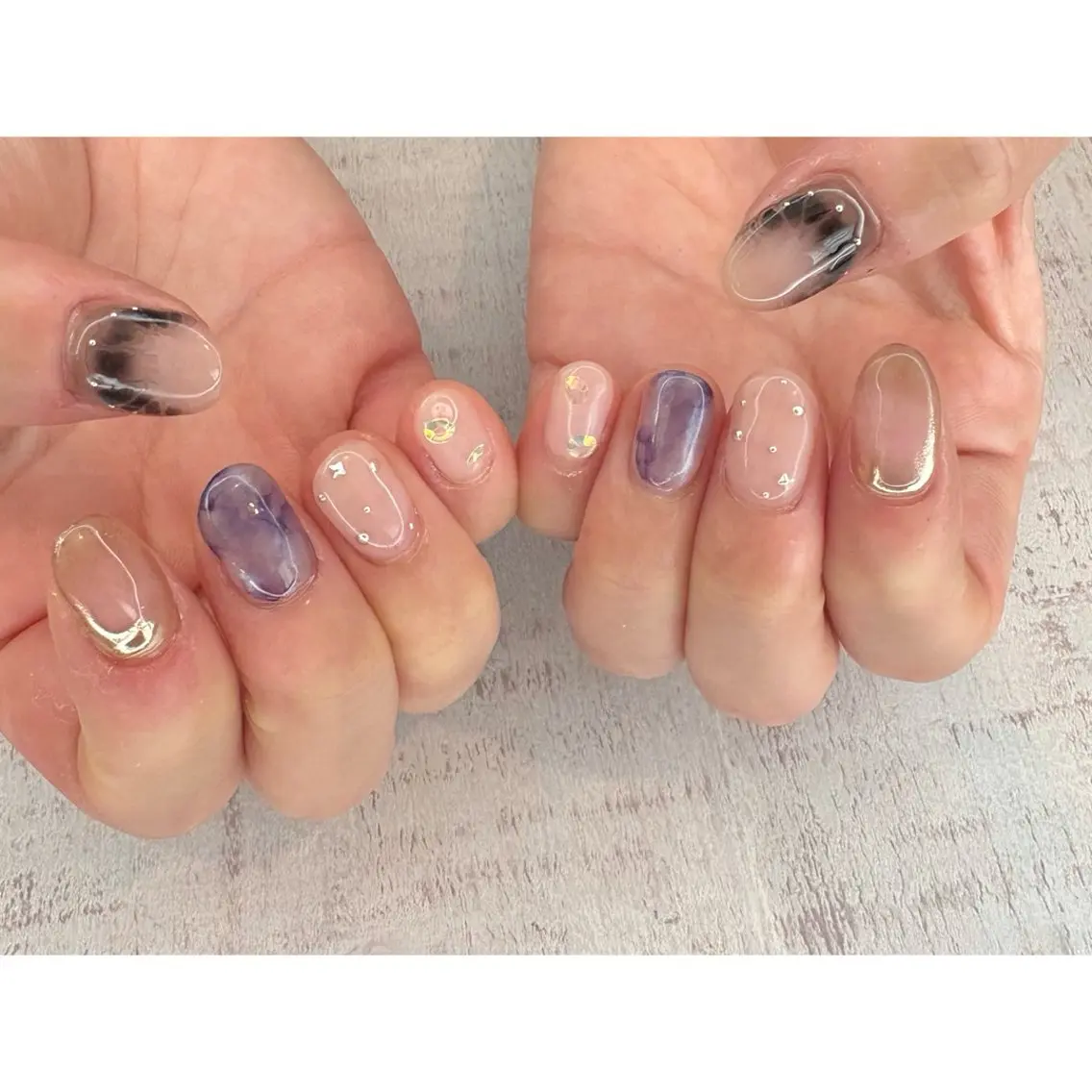ネイル ハンドネイル 𖡼 yumenoのネイルデザイン