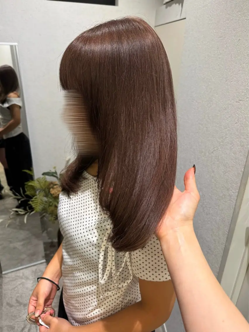 セミロング カラー ブリーチ ブラウンカラー ヘアカラー トリートメント ヘアセット 髪質改善縮毛矯正/ エクステ/ひふみ🌛のヘアスタイル