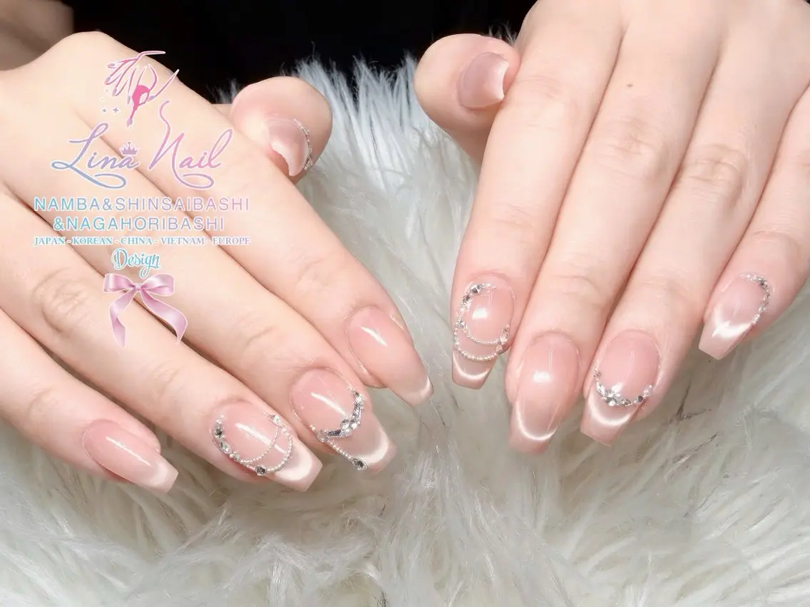 ネイル チークネイル 桜ネイル フラッシュネイル フットネイル ジェルネイル ハンドネイル リナネイル アメ村心斎橋店のネイルデザイン