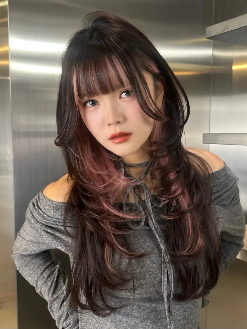 ロング ハイレイヤー レイヤーカット 尾関 隼多のヘアスタイル