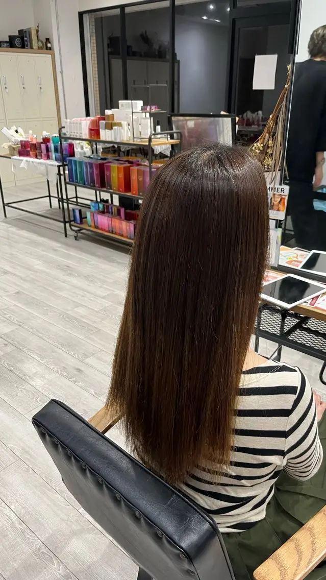 ロング 縮毛矯正 殿北 茉奈のヘアスタイル